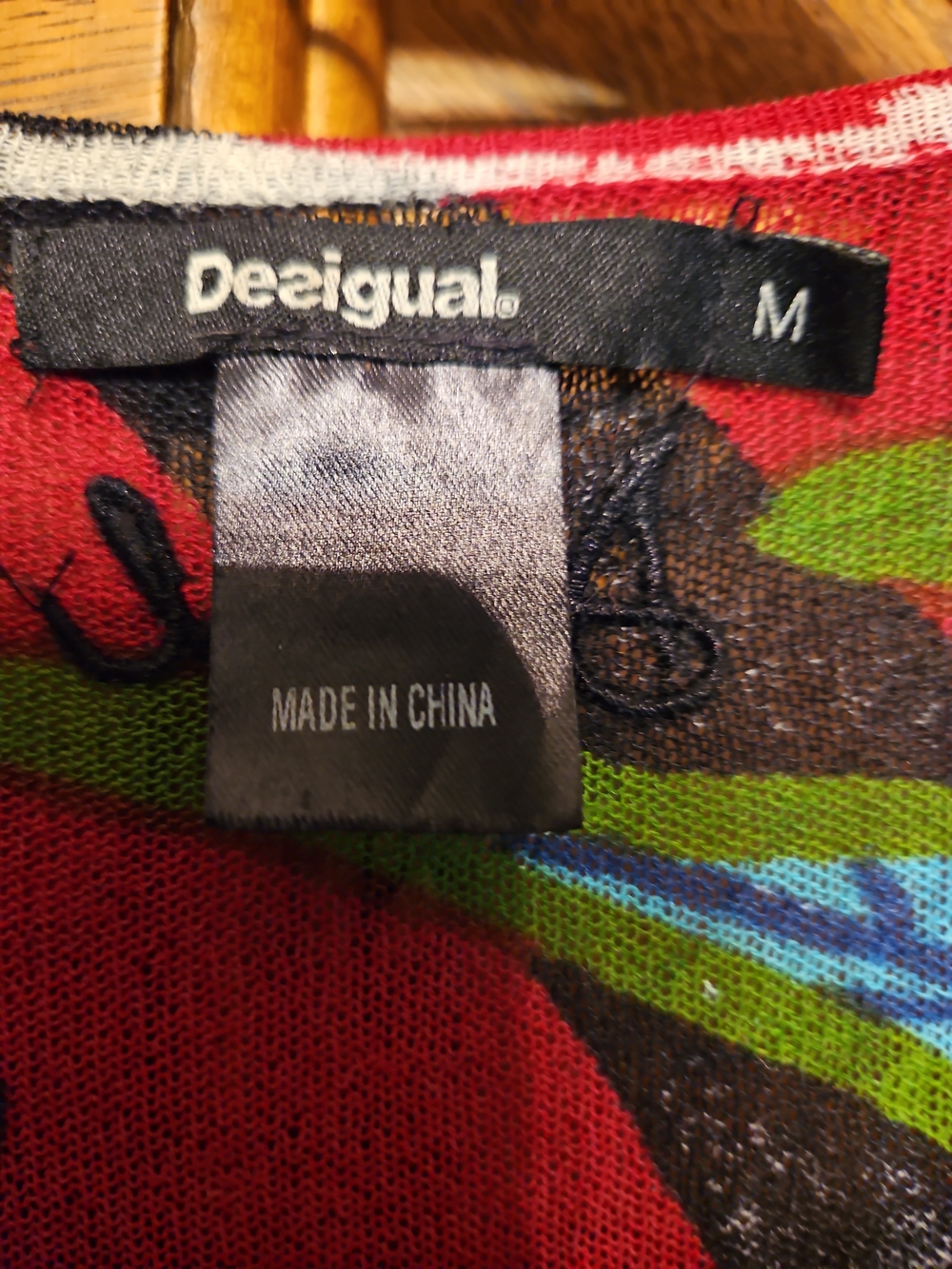 Desigual Red Botanical Size Medium Open-Front Cardigan - Picture 2 of 9